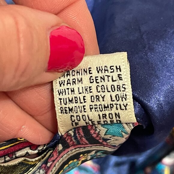 Number 1 London Vintage Satin Robe Paisley S/M **Belt Missing - Picture 4 of 5